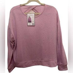 RBX Active Speckle French Terry Top Lavender with Keyhole back NWT Size Large